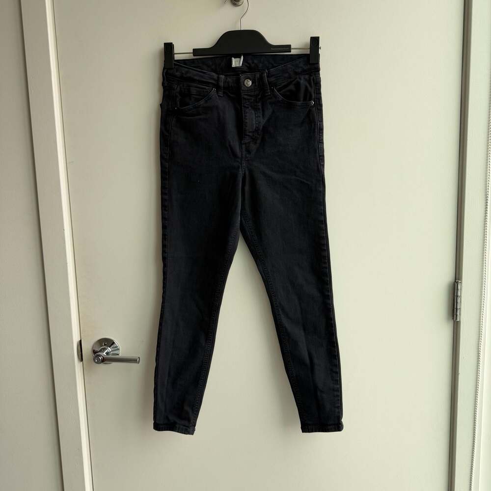 Topshop Tall Joni Black High Waisted Skinny Jeans W29 L28